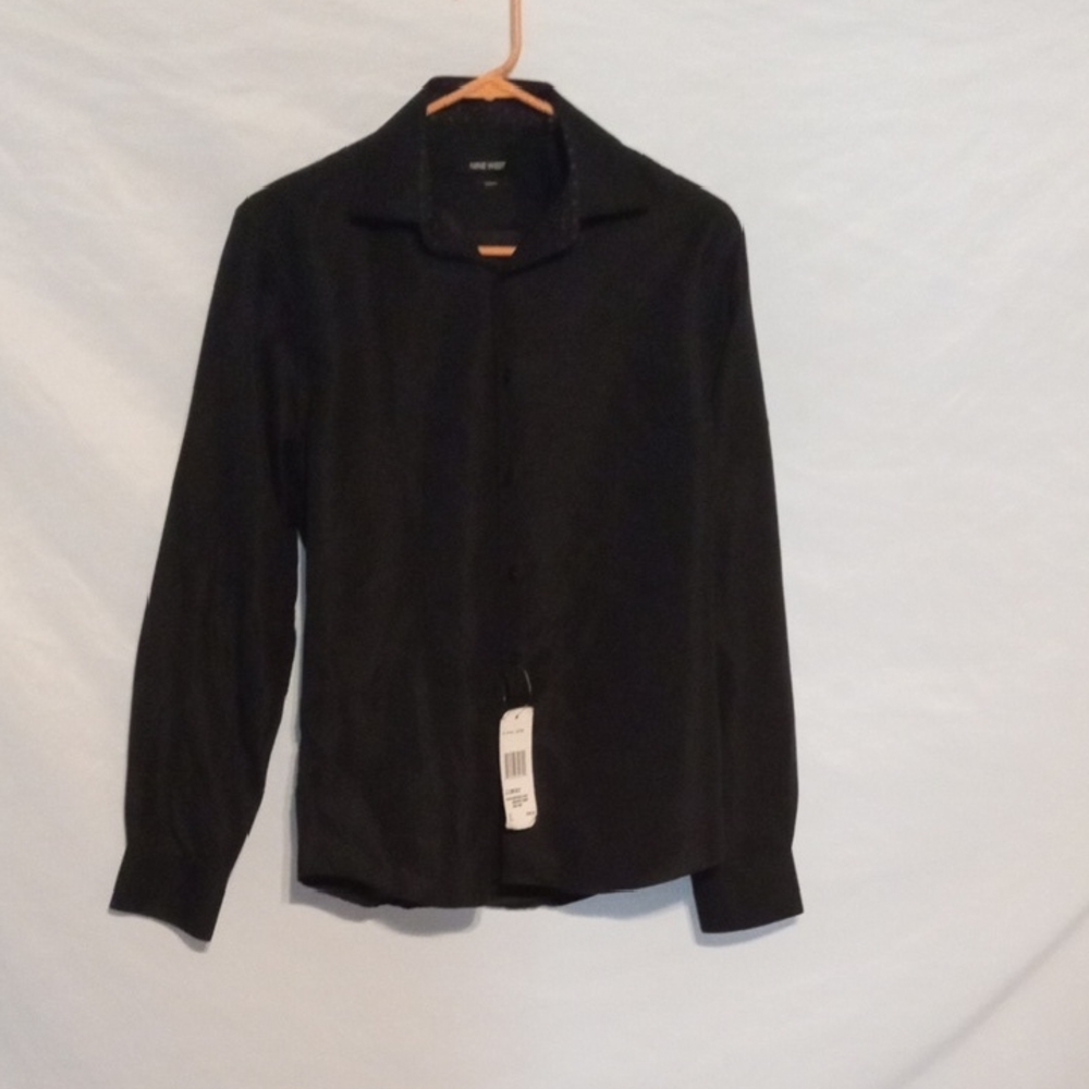 Nine West Men's Classic Black Dress Shirt